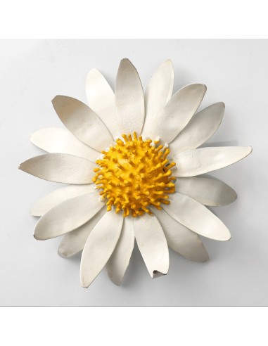 Fleur de Marguerite murale grand modèle - métal recyclé deco jardin