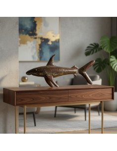 Requin en métal recyclé deco jardin 2