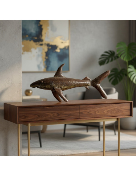 Requin en métal recyclé deco jardin